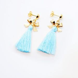 Handmade Boho Chic Bow Charm Tassel Earrings